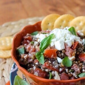 Fresh Bruschetta and Lentil Dip