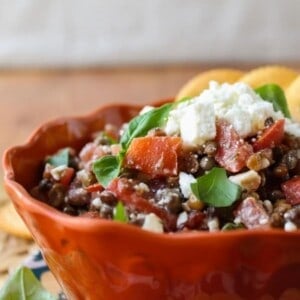 Fresh Bruschetta and Lentil Dip