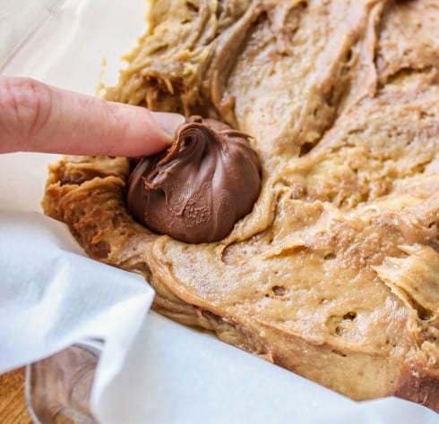 Nutella-Stuffed Browned Butter Blondies