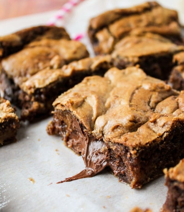 Nutella-Stuffed Browned Butter Blondies