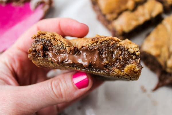 Nutella-Stuffed Browned Butter Blondies