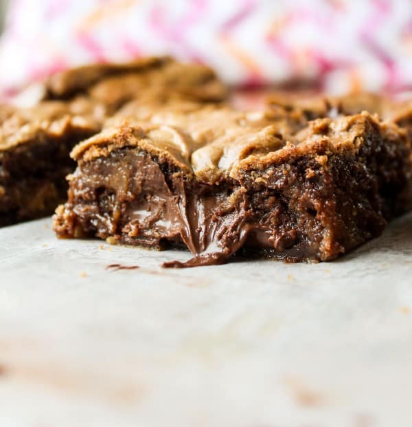 Nutella-Stuffed Browned Butter Blondies