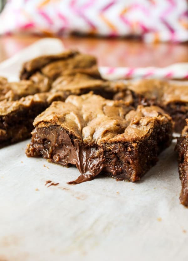 Nutella-Stuffed Browned Butter Blondies