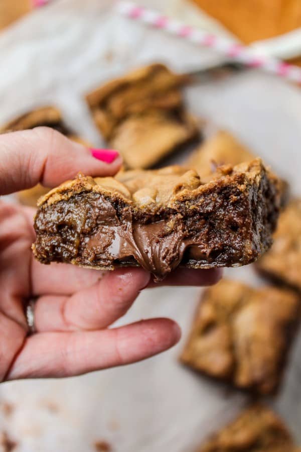 Blondies with Peanut Butter and Nutella Recipe - Easy & Delicious