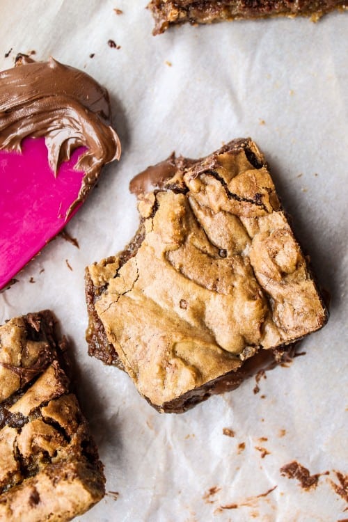 Nutella-Stuffed Browned Butter Blondies