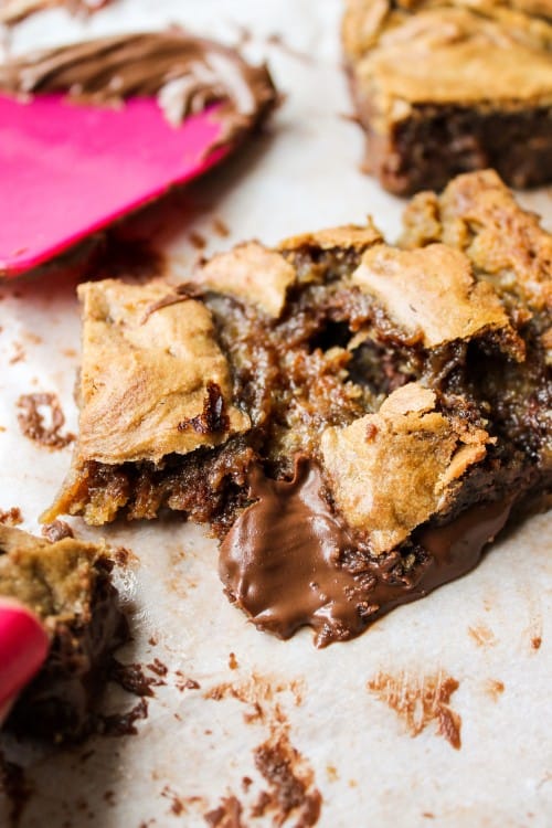 Nutella-Stuffed Browned Butter Blondies