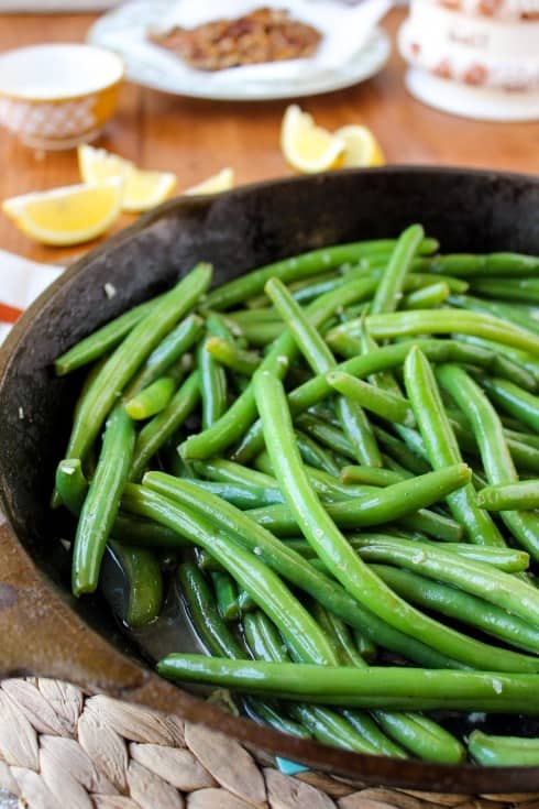 Green Beans with Feta and Fried Pecans