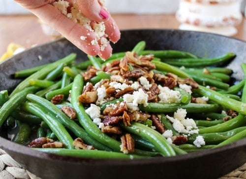 Green Beans with Feta and Fried Pecans