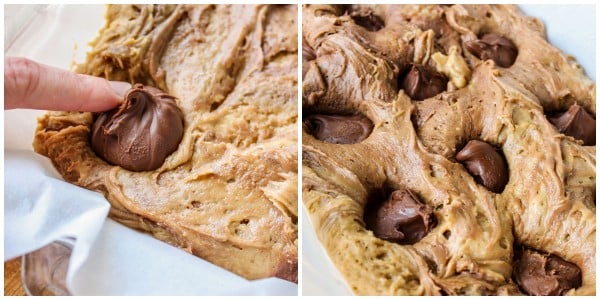 Nutella-Stuffed Browned Butter Blondies