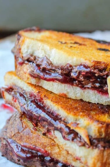 Raspberry Nocciolata Grilled Sandwich from The Food Charlatan