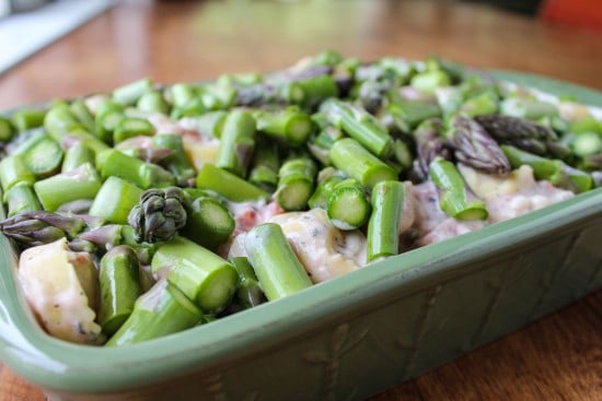 Easy Cheesy Asparagus Tortellini Bake