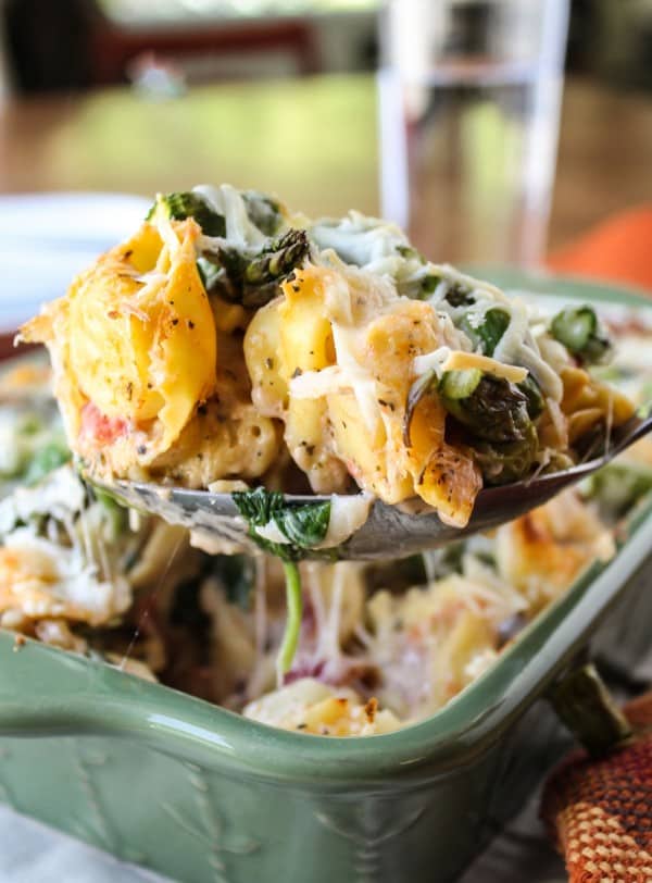 Easy Cheesy Asparagus Tortellini Bake from TheFoodCharlatan.com