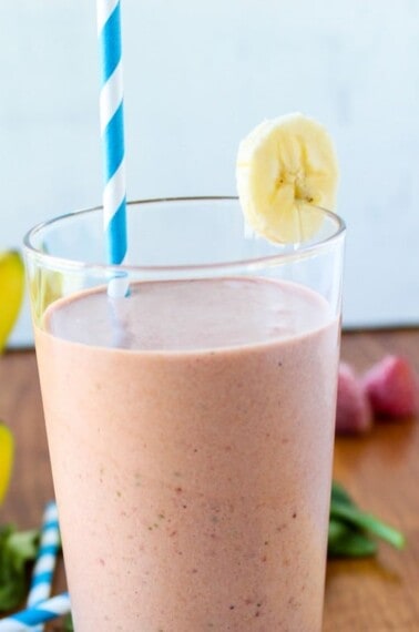 Strawberry Mango Protein Smoothie from The Food Charlatan