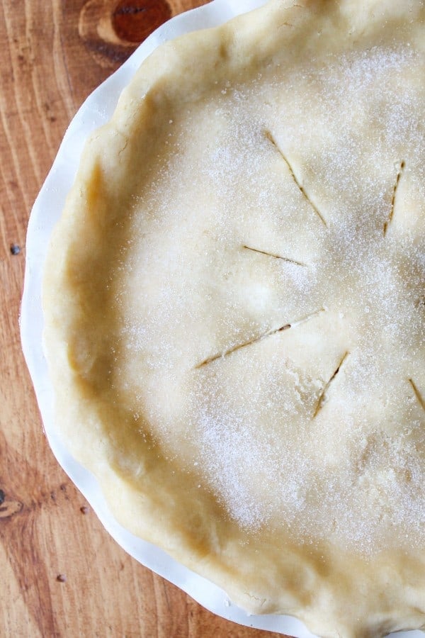 Rhubarb Custard Pie prior to baking