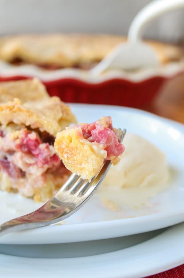 A bite of Rhubarb Custard Pie