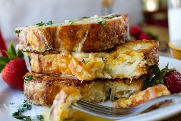 Savory Parmesan French Toast with Hollandaise Sauce