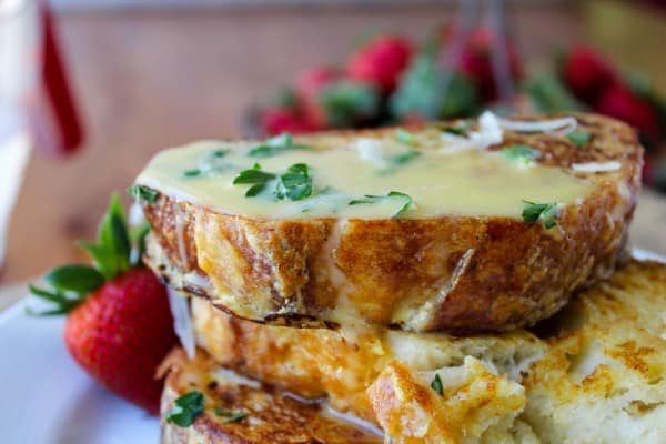 Savory Parmesan French Toast with Hollandaise Sauce