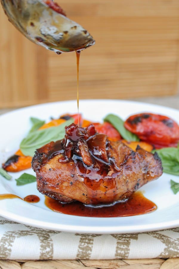 Balsamic Grilled Chicken with Spicy Honey Bacon Glaze