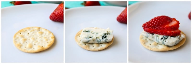 Honey-Drizzled Bleu Cheese Strawberry Bites