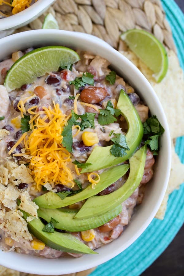 Cream Cheese Chicken Chili (Crockpot) from TheFoodCharlatan.com