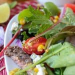 Watermelon and Lime-Steak Salad with Roasted Corn Vinaigrette