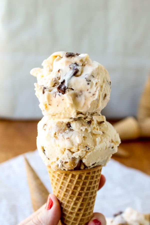 Nutella-Swirled Vanilla Ice Cream with Reese's-Style Chunks