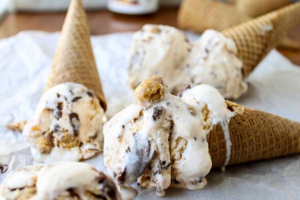 Nutella-Swirled Vanilla Ice Cream with Reese's-Style Chunks