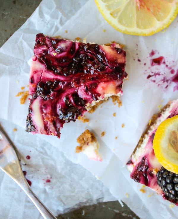 Blackberry Lemon Cheesecake Bars