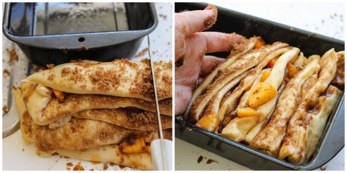 Peach Pull-Apart Bread with Caramel Sauce