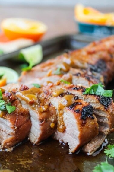 Grilled Pork Tenderloin with Peanut-Lime Sauce from The Food Charlatan