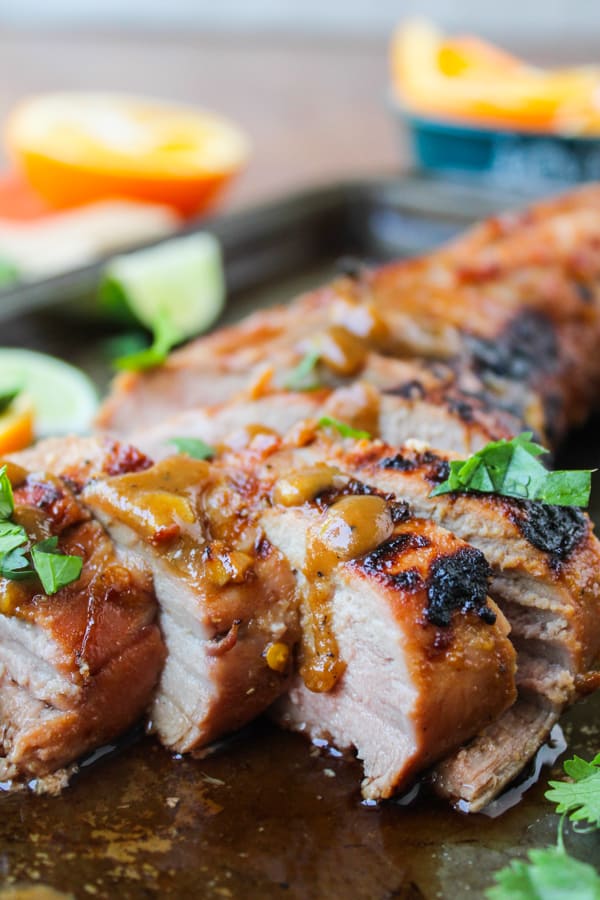 Grilled Pork Tenderloin with Peanut-Lime Sauce from The Food Charlatan