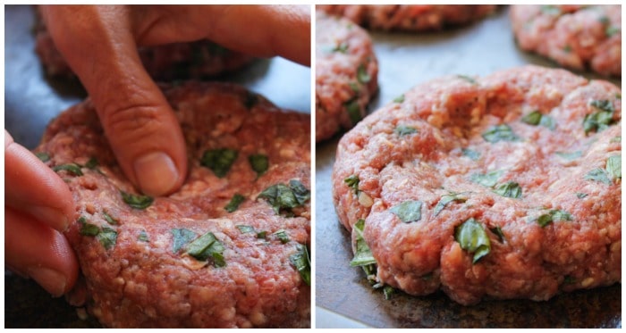 Caprese Burger with Artichoke Pesto Sauce | thefoodcharlatan.com