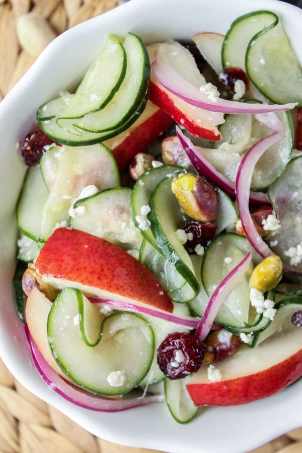 Pistachio-Pear Cucumber Salad | TheFoodCharlatan.com