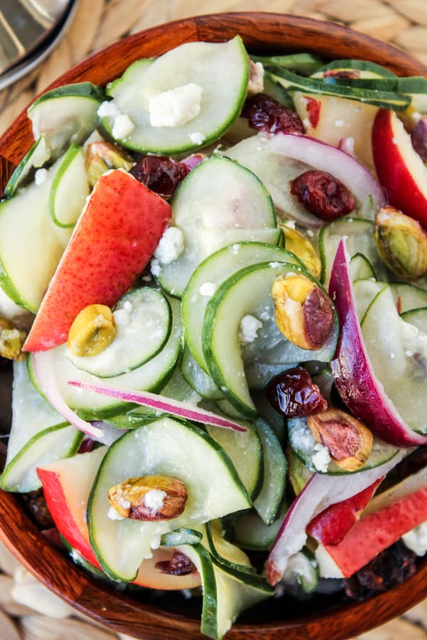 Pistachio-Pear Cucumber Salad | TheFoodCharlatan.com