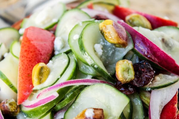 Pistachio-Pear Cucumber Salad | TheFoodCharlatan.com