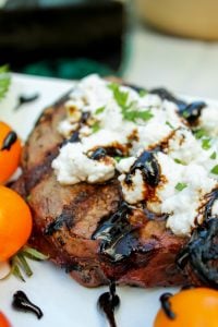 Goat Cheese Steak with Balsamic Glaze from TheFoodCharlatan.com // This easy grill recipe comes together in about 20 minutes!