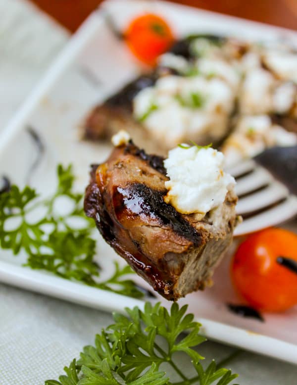 Goat Cheese Steak with Balsamic Glaze | TheFoodCharlatan.com // This easy grill recipe comes together in about 20 minutes! 