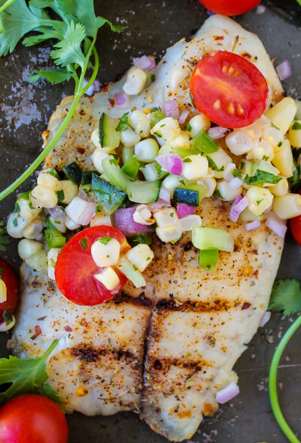 Grilled Tilapia with Corn Salsa | TheFoodCharlatan.com