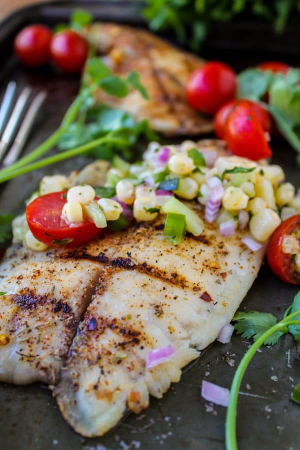 Grilled Tilapia with Corn Salsa | TheFoodCharlatan.com