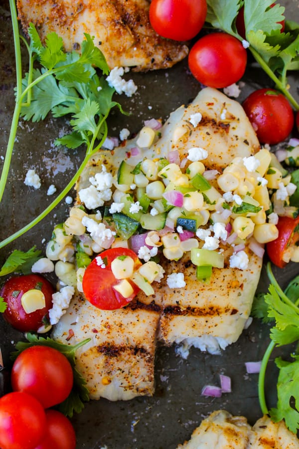 Grilled Tilapia with Corn Salsa | TheFoodCharlatan.com