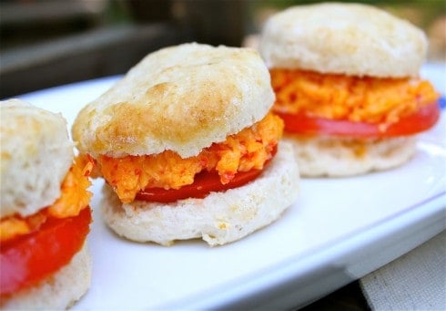 Pimiento Cheese, Tomato, and Biscuit Sandwiches