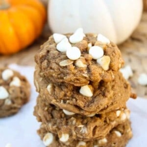 Pumpkin Oatmeal White Chocolate Chip Cookies from The Food Charlatan