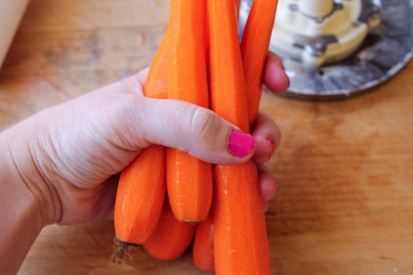 whole peeled carrots for beef and barley soup. 