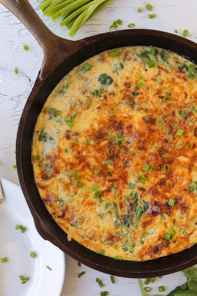 Cheesy Bacon Spinach Frittata Recipe - The Food Charlatan