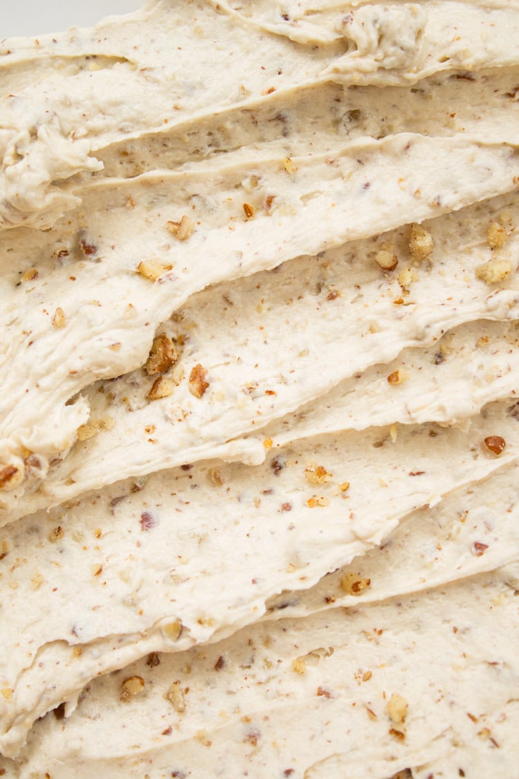 Maple Frosting with chopped pecans