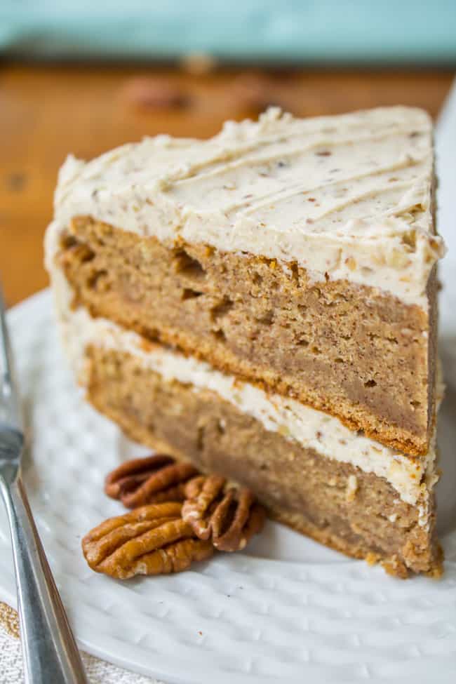 Cinnamon Cardamom Cake with Maple Pecan Frosting from The Food Charlatan