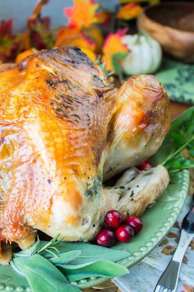 Sage Butter Roasted Turkey (With a Brine) - The Food Charlatan