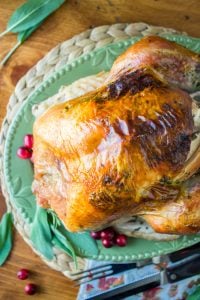 Sage Butter Roasted Turkey from The Food Charlatan