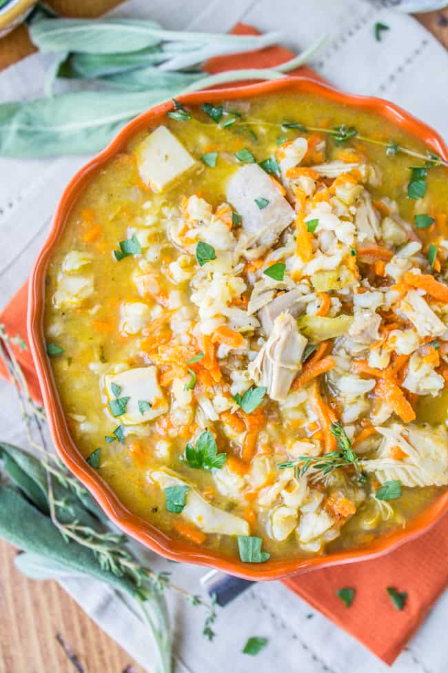 Turkey Barley Soup using Leftover Turkey Carcass - EverydayMaven™