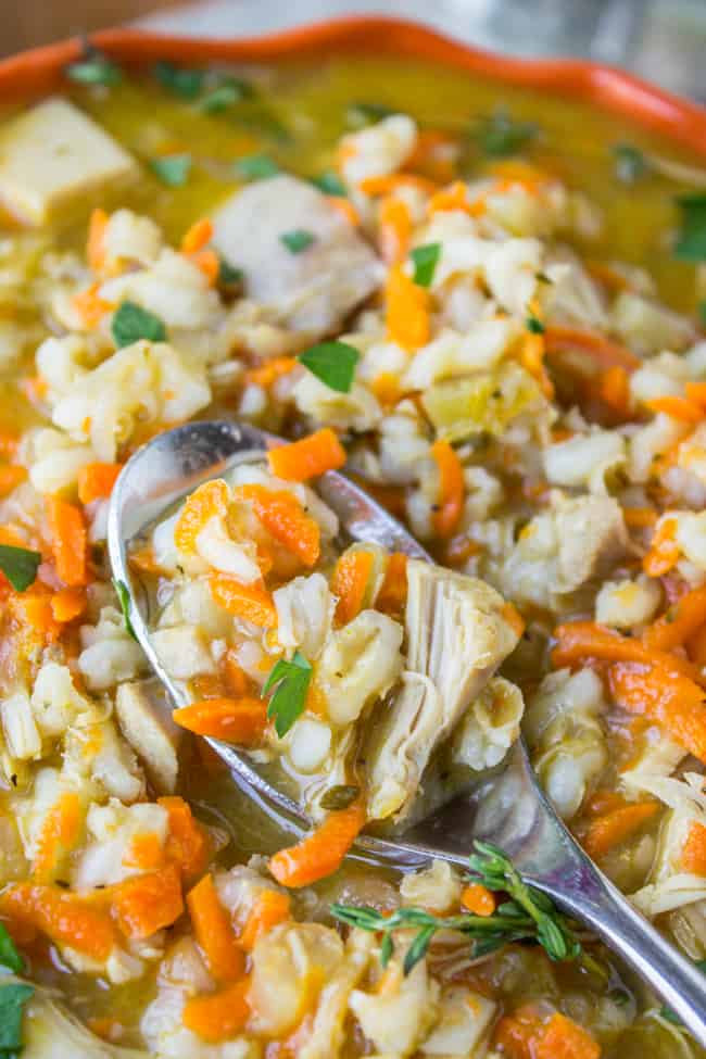 Turkey Barley Soup using Leftover Turkey Carcass - EverydayMaven™